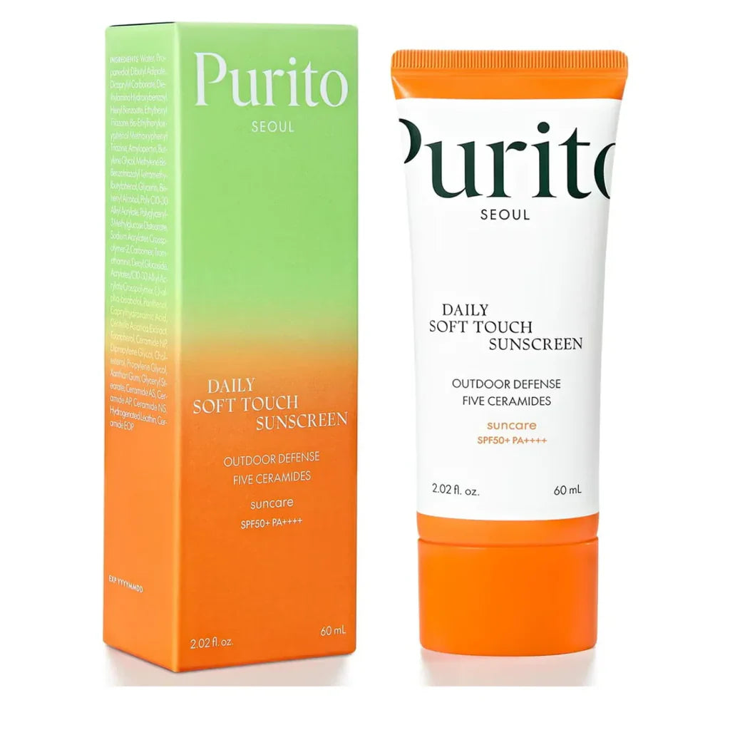 PURITO SEOUL Daily Soft Touch Sunscreen SPF50+ PA++++ 60ml – Lightweight & Non-Greasy Sun Protection | Korean skincare in pakistan