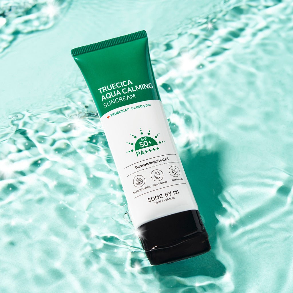 SOME BY MI  Truecica Aqua Calming Suncream SPF50+ PA++++ 50ml – Best Korean Sunscreen for Acne-Prone & Sensitive Skin in Pakistan